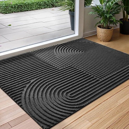 Deurmat met geometrisch patroon en antislip onderkant