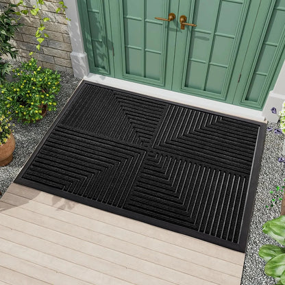 Deurmat met geometrisch patroon – antislip voor binnen en buiten