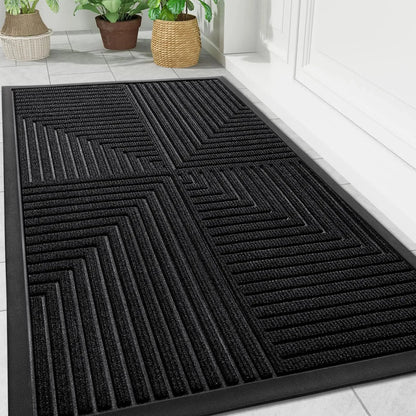 Deurmat met geometrisch patroon – antislip voor binnen en buiten