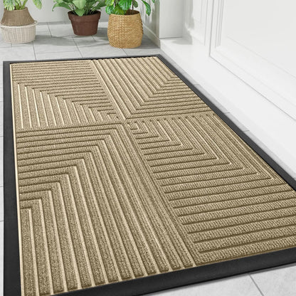 Deurmat met geometrisch patroon – antislip voor binnen en buiten