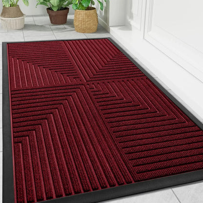 Deurmat met geometrisch patroon – antislip voor binnen en buiten