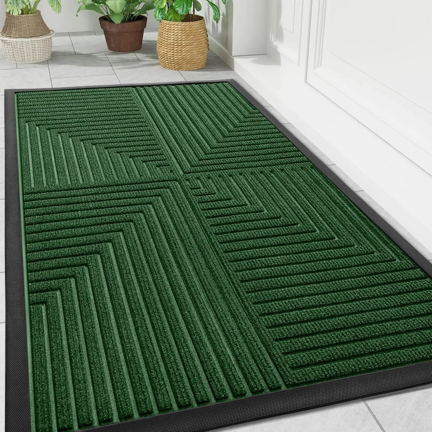 Deurmat met geometrisch patroon – antislip voor binnen en buiten