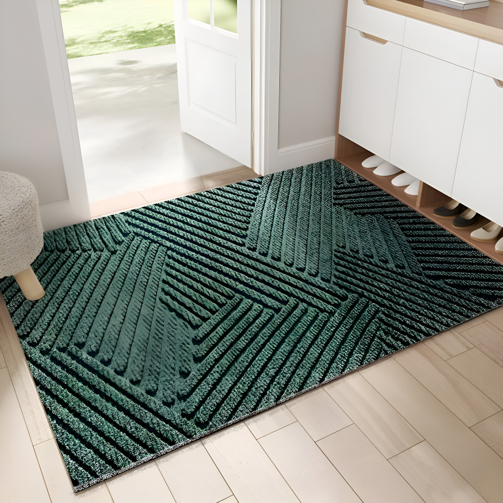 Deurmat met geometrisch patroon en antislip onderkant voor binnen