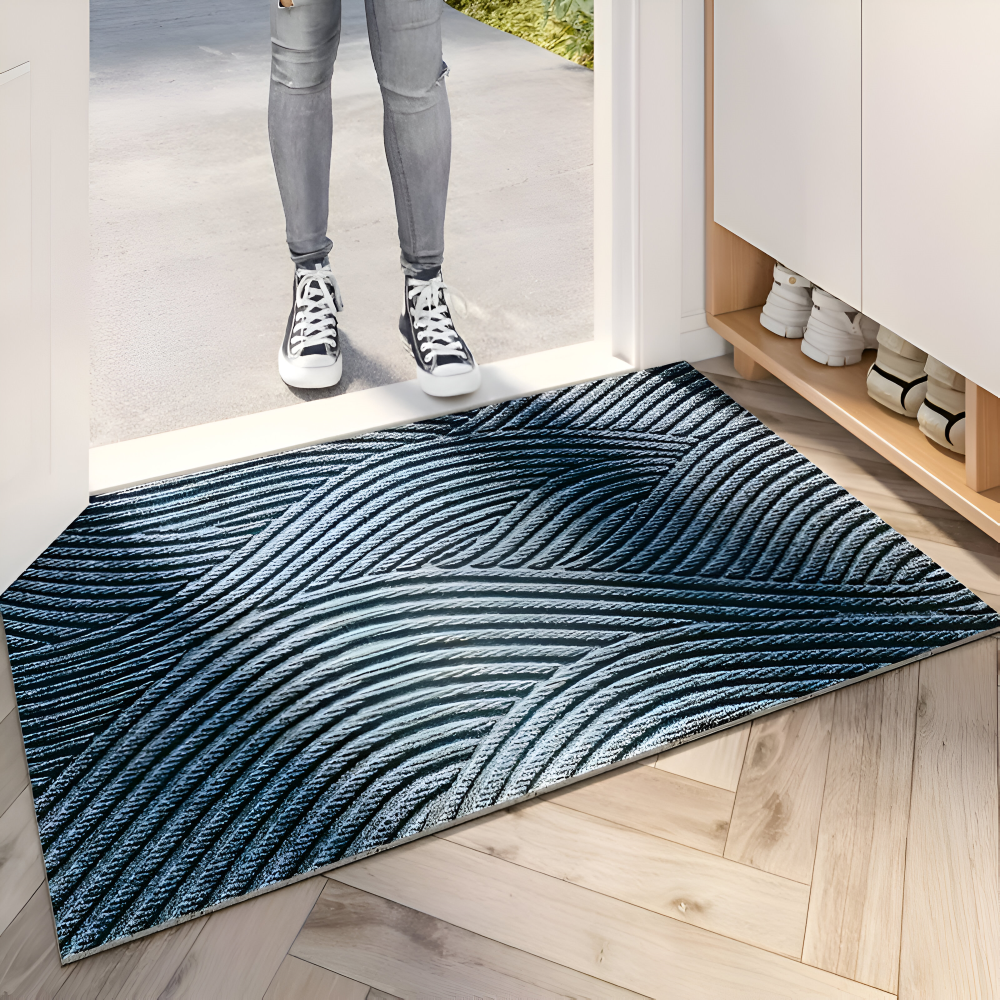 Deurmat met geometrisch patroon en antislip onderkant voor binnen