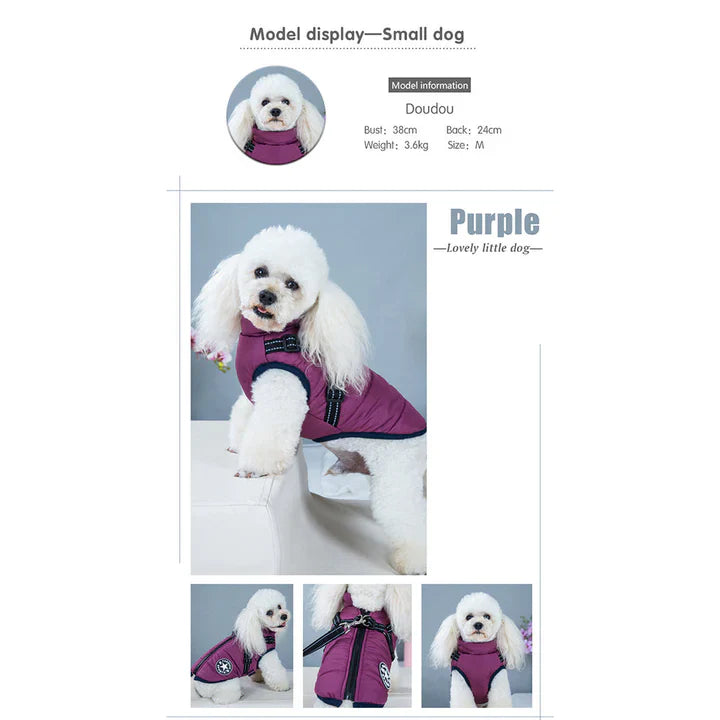 50% Korting | PawJacket™ – Waterdicht winterjack met geïntegreerd harnas [Laatste dag korting]