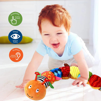 50% Korting | HappyPlush™ – Gevoelige pluche rammelaar en muzikale rups [Laatste dag korting]