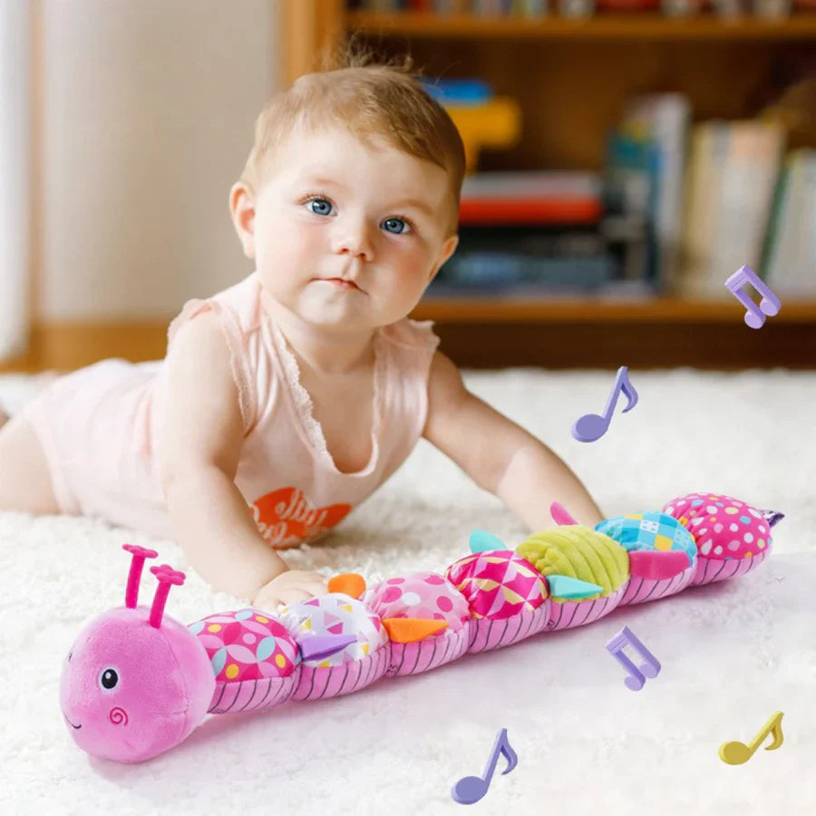 50% Korting | HappyPlush™ – Gevoelige pluche rammelaar en muzikale rups [Laatste dag korting]