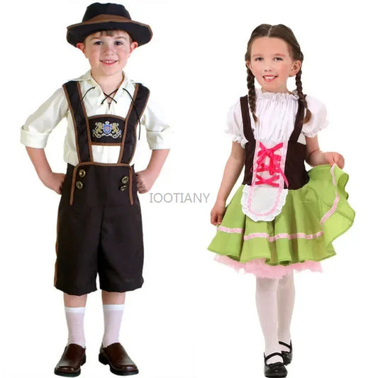 Kinderkostuum Set Trachten Stijl – Dirndl & Lederhosen voor Kinderen
