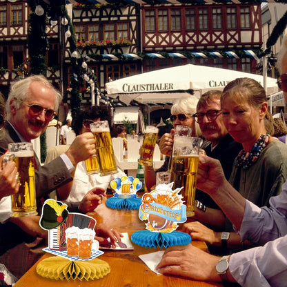 Oktoberfest Tafeldecoratie Honingraat-Set met Beierse Motieven