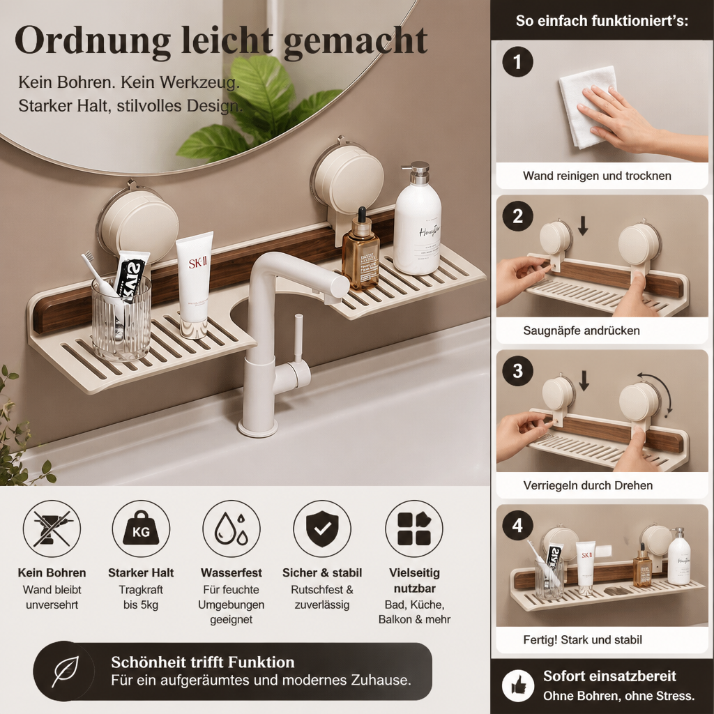 BathShelf – Meer opbergruimte in de badkamer zonder boren | 50% korting