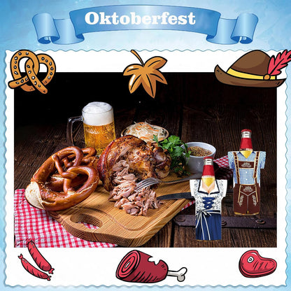 Flessenkoelenset Neopreen Oktoberfest Dirndl Lederhosen 6 stuks