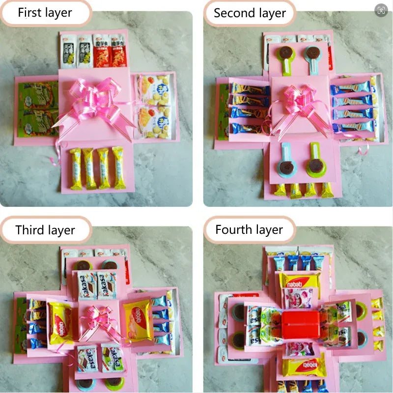 GiftBox™ – 5-laags nesting-design, aanpasbare verrassingsdoos voor speciale gelegenheden [50% Korting]