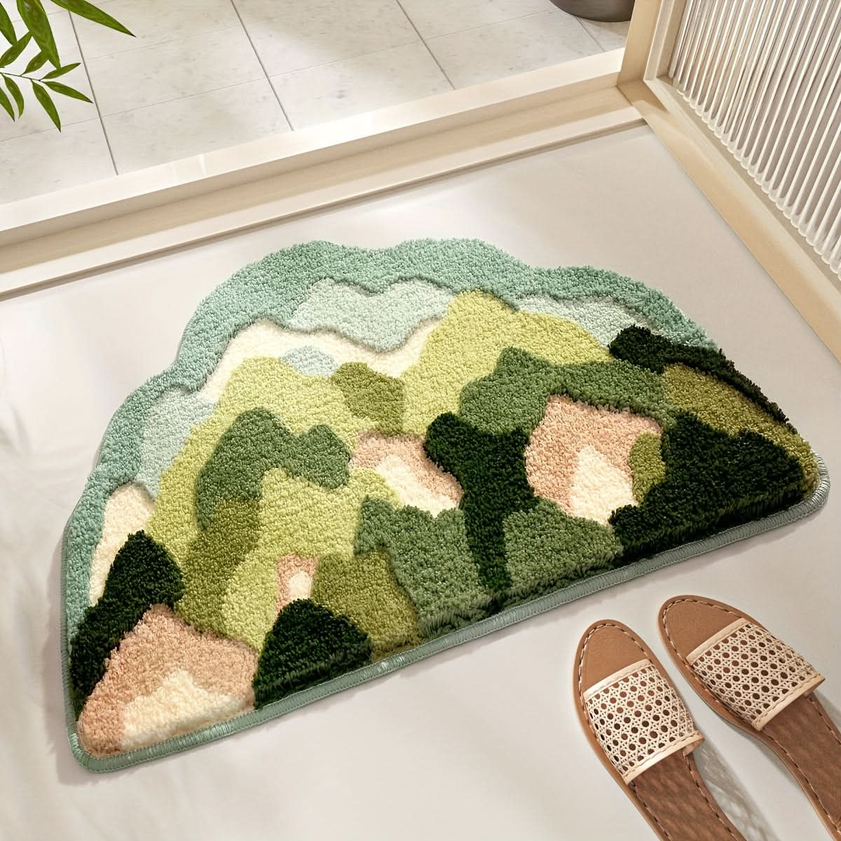 Absorberende badmat met bloemenpatroon – antislip & zacht