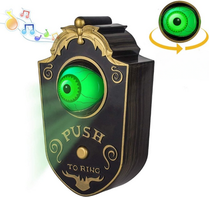 Geanimeerde LED-deurbel met oplichtend oog voor Halloween