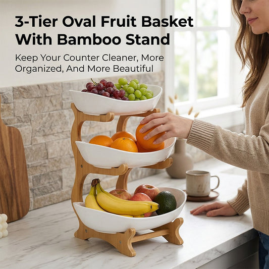 FruitElegant – Stijlvolle 3-laags fruitmand voor een opgeruimde keuken [50% korting]