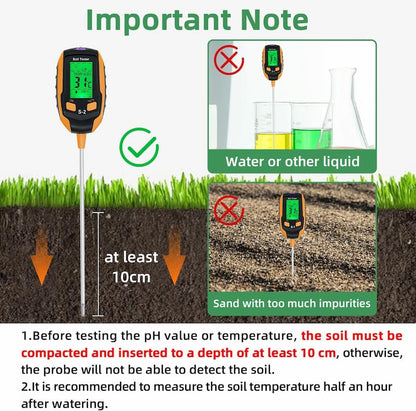 SmartGrow™ – 4-in-1 Bodemmeetsysteem voor Vocht, pH, Licht & Temperatuur