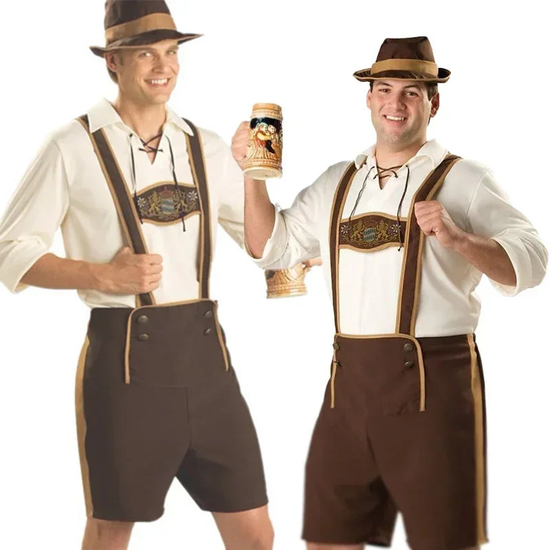 Heren Lederhosen Kostuum Set met Hoed – Beiers Traditioneel Kostuum