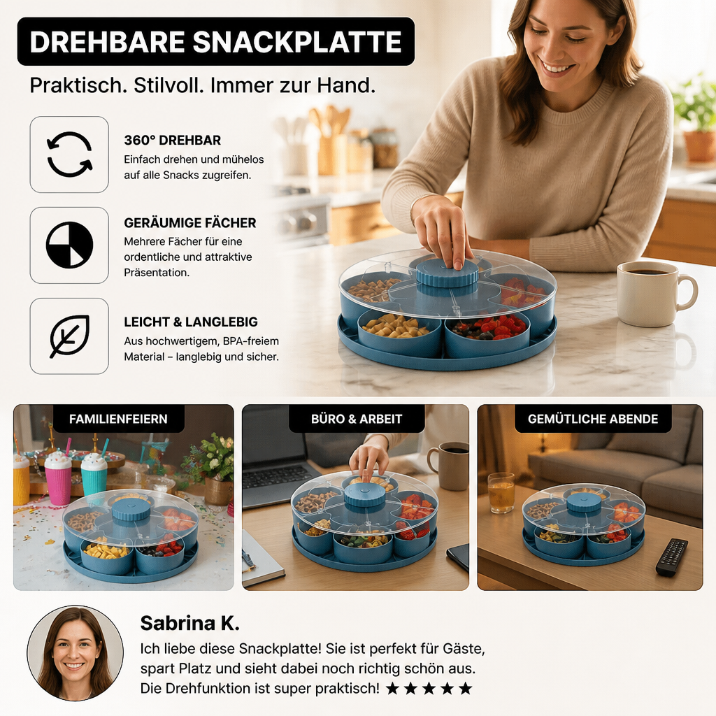 SnackSpin – Snacks stijlvol & netjes serveren | 50% korting