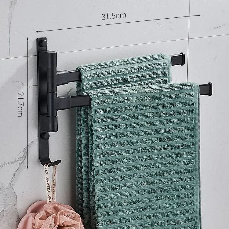 Handdoekhouder met 2 armen – ruimtebesparend voor aan de muur