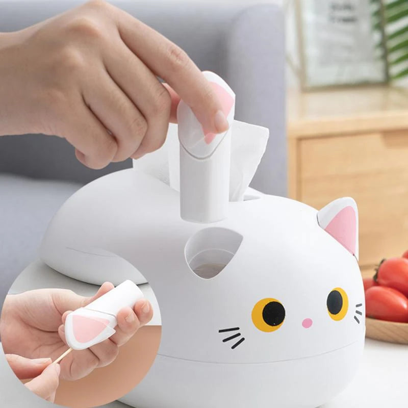 Elegatto™ – Schattige Katten Tissue-Box met Tandenstokerhouder & Veel Opbergruimte [50% Korting]