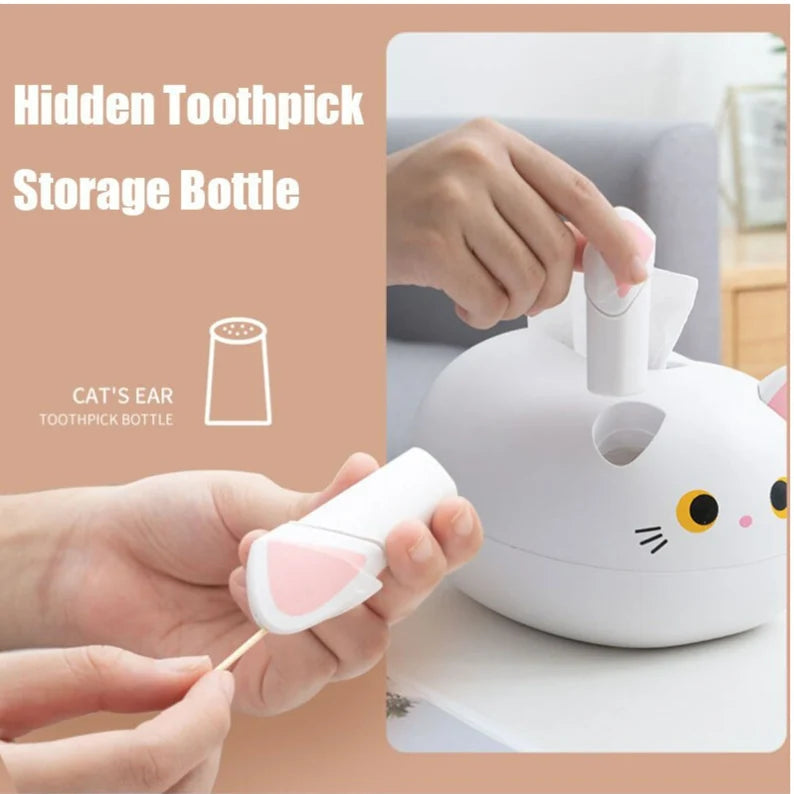 Elegatto™ – Schattige Katten Tissue-Box met Tandenstokerhouder & Veel Opbergruimte [50% Korting]