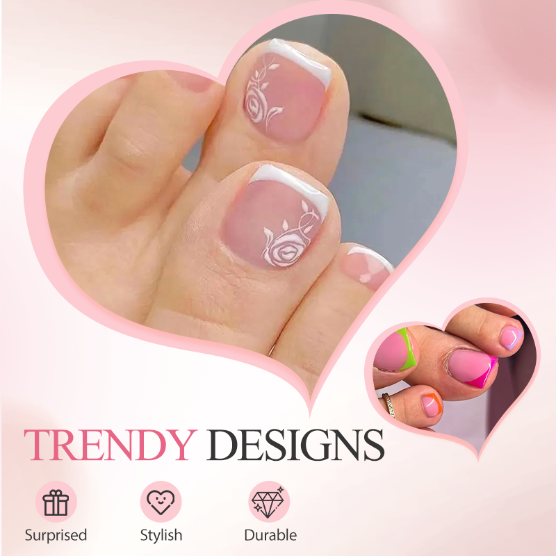 PressNails™ – Herbruikbare Press-On Teennagels | Thuis Pedicure Set