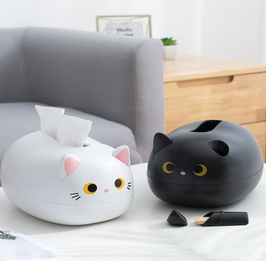 Elegatto™ – Schattige Katten Tissue-Box met Tandenstokerhouder & Veel Opbergruimte [50% Korting]
