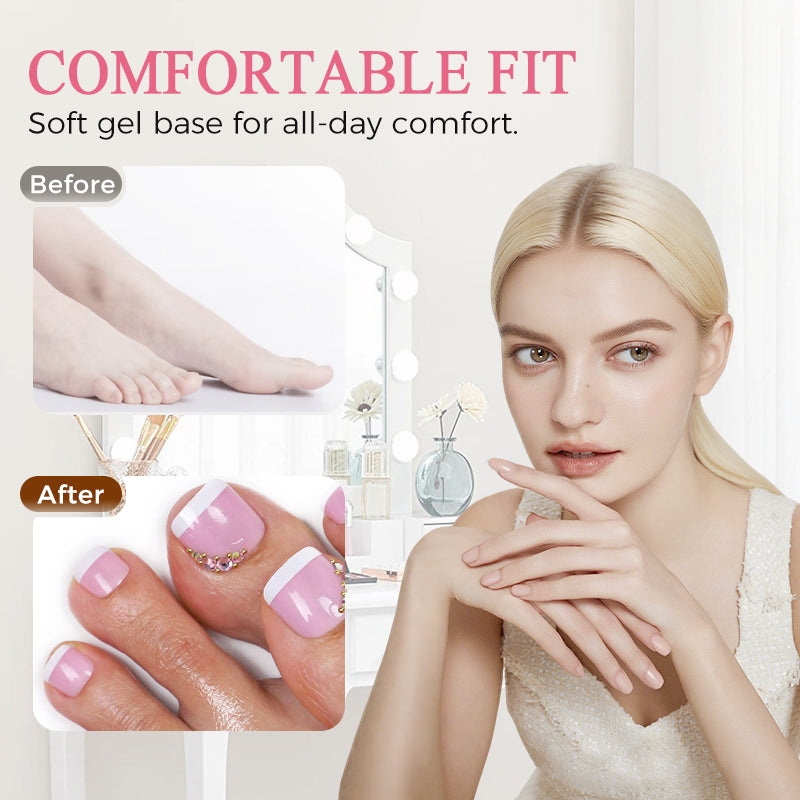 PressNails™ – Herbruikbare Press-On Teennagels | Thuis Pedicure Set