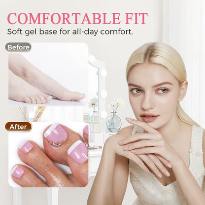 PressNails™ – Herbruikbare Press-On Teennagels | Thuis Pedicure Set