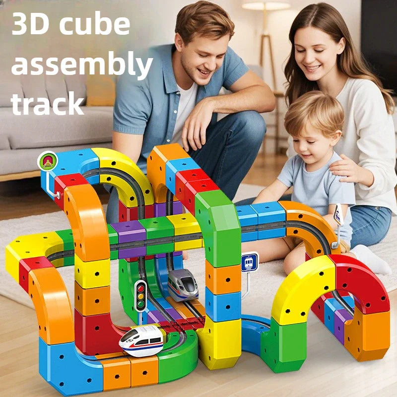CubeTrack™ – Magnetische DIY-spoorbaan | Educatief Speelgoed Vanaf 3 Jaar
