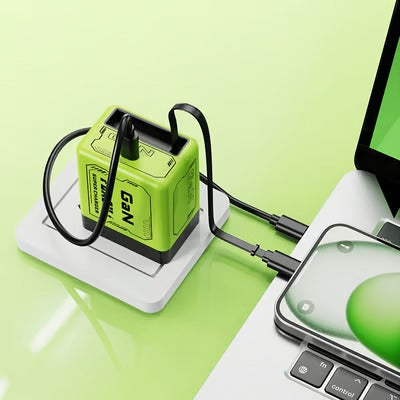 PowerNest™ – Compacte Dual-Port GaN Snellader met Ingebouwde USB-C Kabel