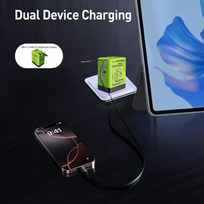 PowerNest™ – Compacte Dual-Port GaN Snellader met Ingebouwde USB-C Kabel