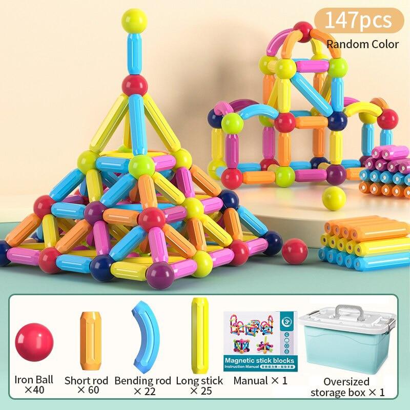 SuperBlock™ – Magnetisch Bouw- & Steekspel voor Kinderen (42 Stuks)