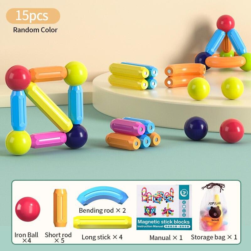 SuperBlock™ – Magnetisch Bouw- & Steekspel voor Kinderen (42 Stuks)