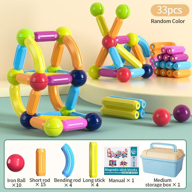SuperBlock™ – Magnetisch Bouw- & Steekspel voor Kinderen (42 Stuks)