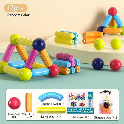 SuperBlock™ – Magnetisch Bouw- & Steekspel voor Kinderen (42 Stuks)