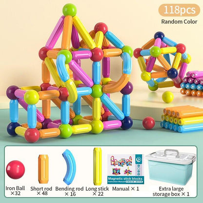 SuperBlock™ – Magnetisch Bouw- & Steekspel voor Kinderen (42 Stuks)