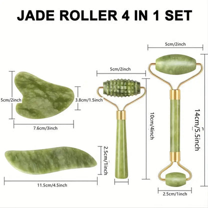 RollPro™ - Jade Gua Sha gezichtsroller set (4PCS) [50% Korting]