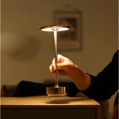 Draadloze LED-tafellamp met touch-dimmer van aluminium IP44