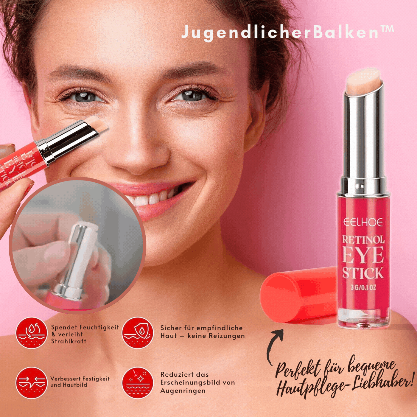 jugendlicherbalken™ – Voor gladde, stralende & jeugdig ogende oogcontouren [1 + 1 Gratis]
