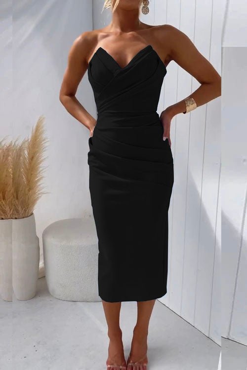 Marie™ – Strapless damescocktailjurk met verleidelijke split aan de achterkant [50% Korting]