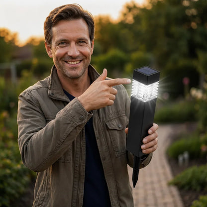 Zonne-energie LED Tuinlamp – draadloos, automatisch, weerbestendig
