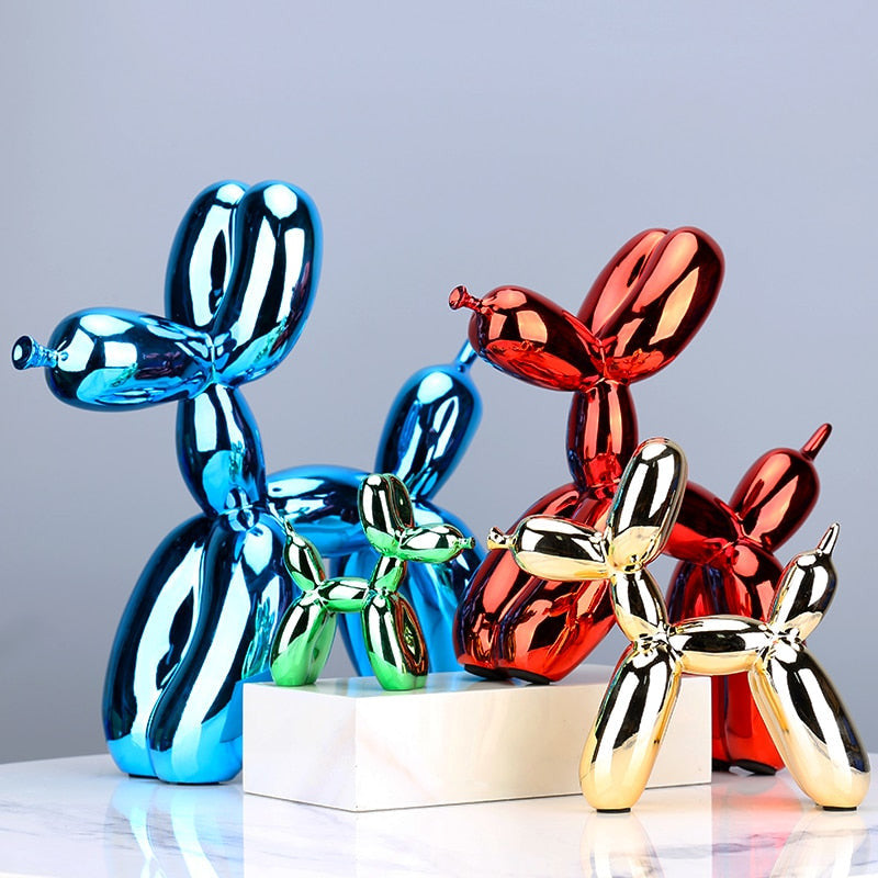 Ballonhond sculptuur van hars – moderne pop-art decoratiefiguur