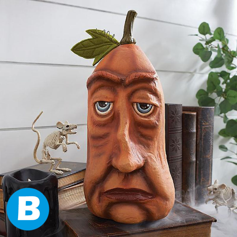 Halloween pompoen decoratie met verlichting – Grappige pompoenkop van hars voor