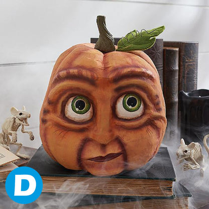 Halloween pompoen decoratie met verlichting – Grappige pompoenkop van hars voor