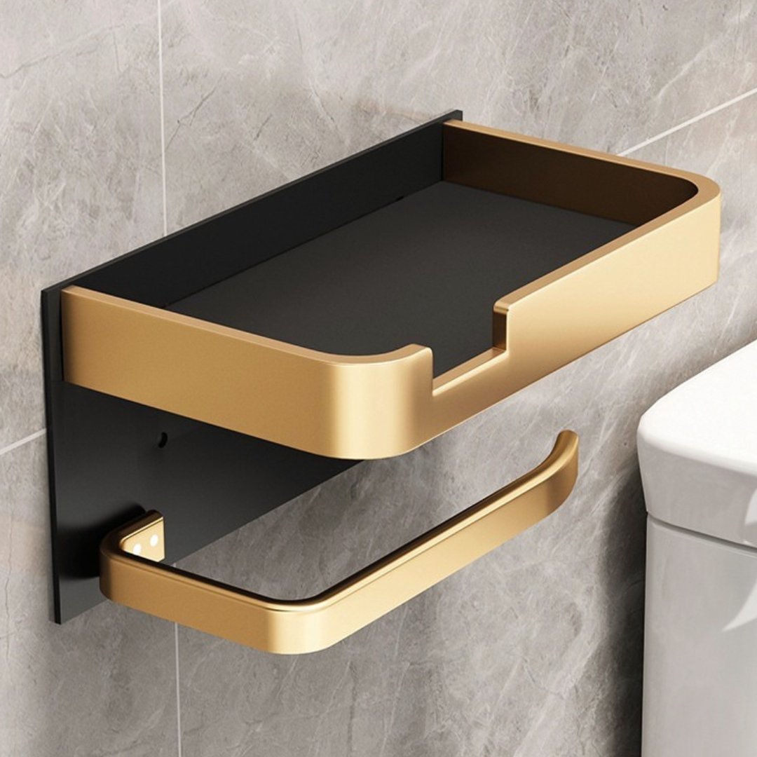 BathLine – Toiletpapierhouder met Plateau | Wandmontage Metaal