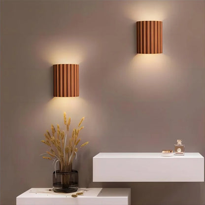 Geribbelde hars wandlamp in boho-stijl voor binnen