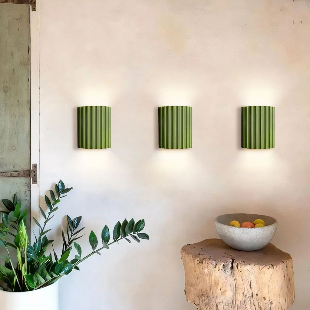 Geribbelde hars wandlamp in boho-stijl voor binnen