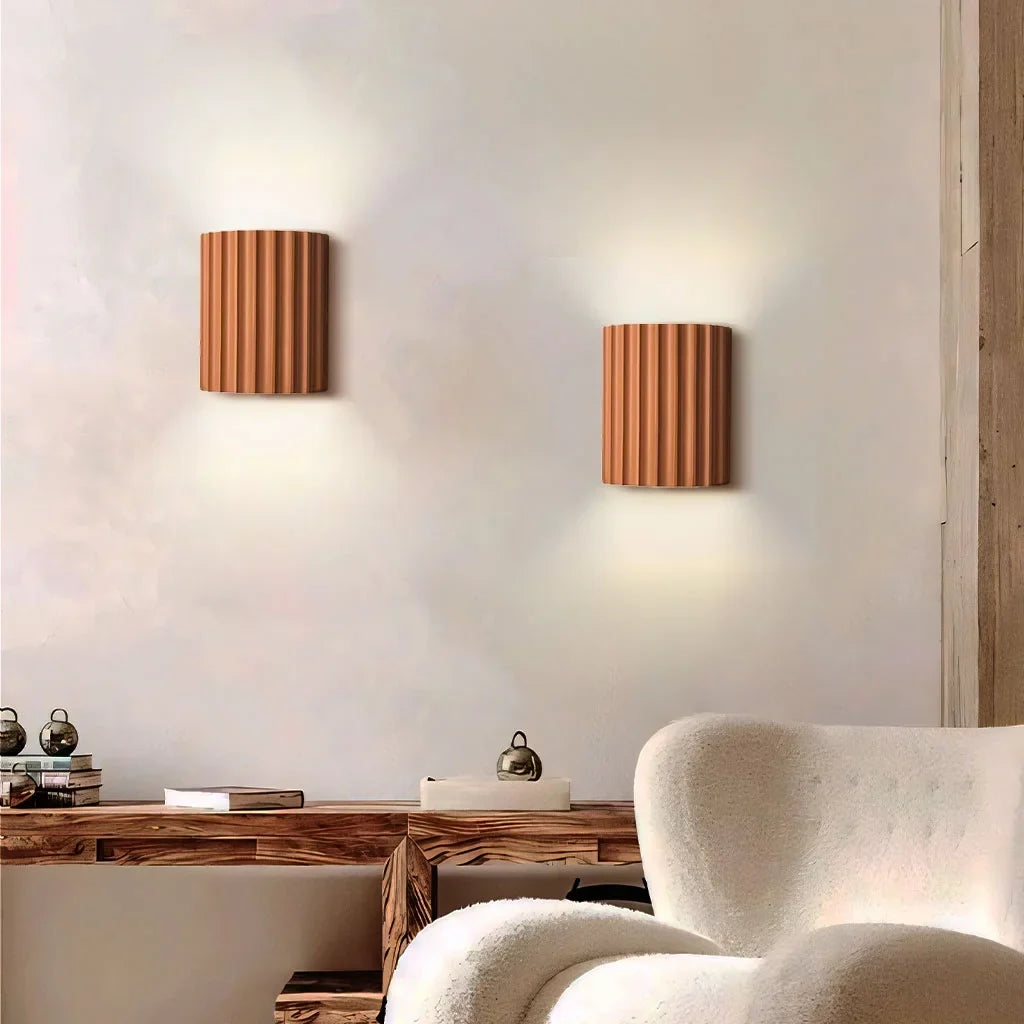 Geribbelde hars wandlamp in boho-stijl voor binnen