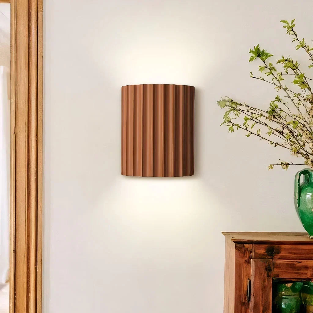 Geribbelde hars wandlamp in boho-stijl voor binnen